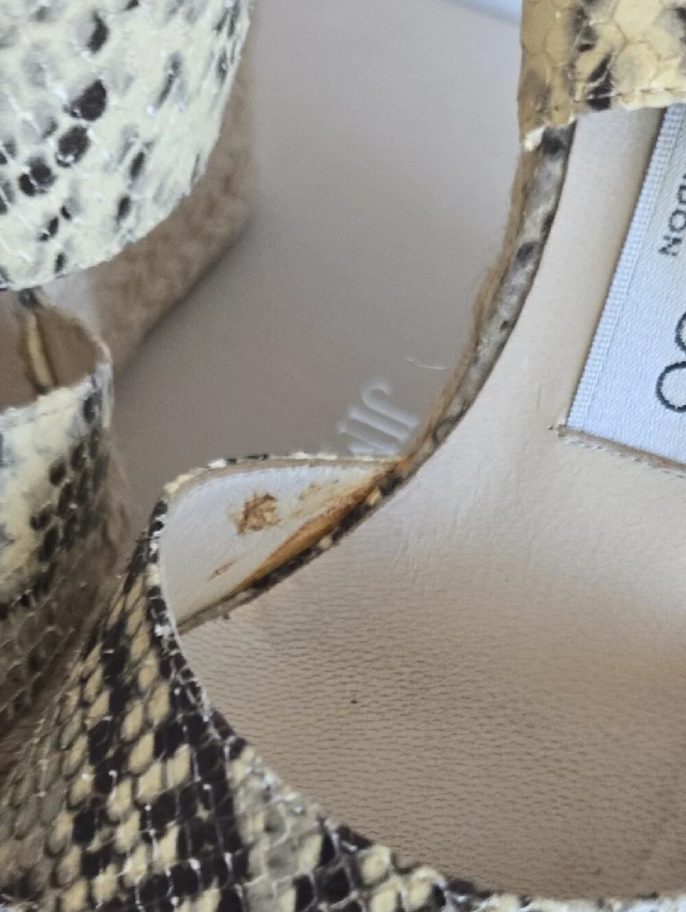Jimmy Choo Snake-Print Espadrille Wedge Sandals